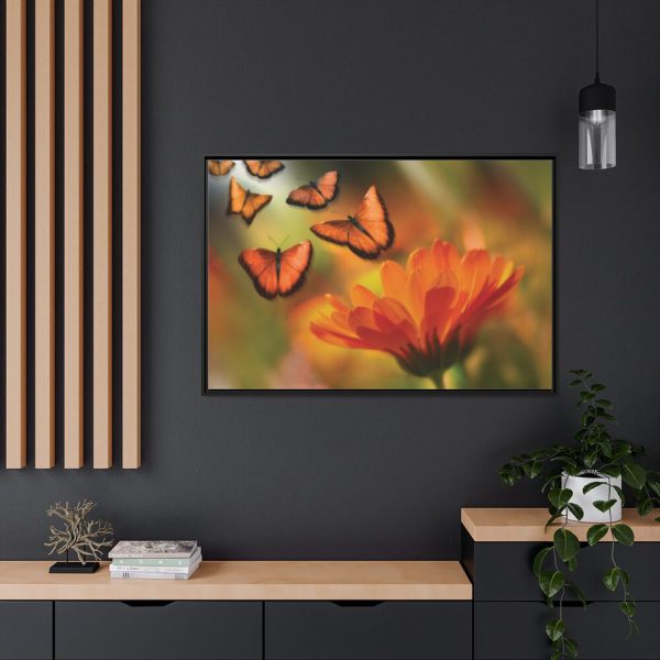 88289-134.jpg Butterfly on Orange Flower Framed Camvas