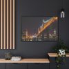 88289-1340.jpg A Well-lit Bridge at Nightfall Across the Waters Framed Canvas