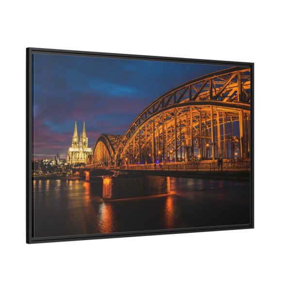 88289-1351.jpg Bridge and Cathedral in the Night Framed Canvas