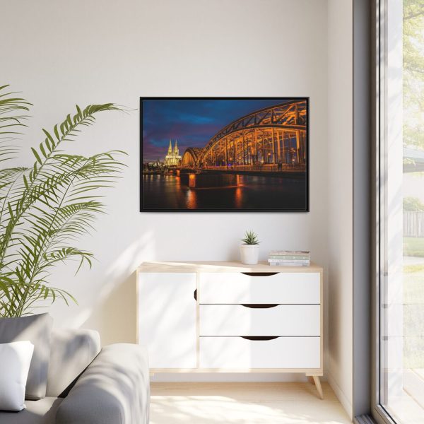 88289-1354.jpg Bridge and Cathedral in the Night Framed Canvas