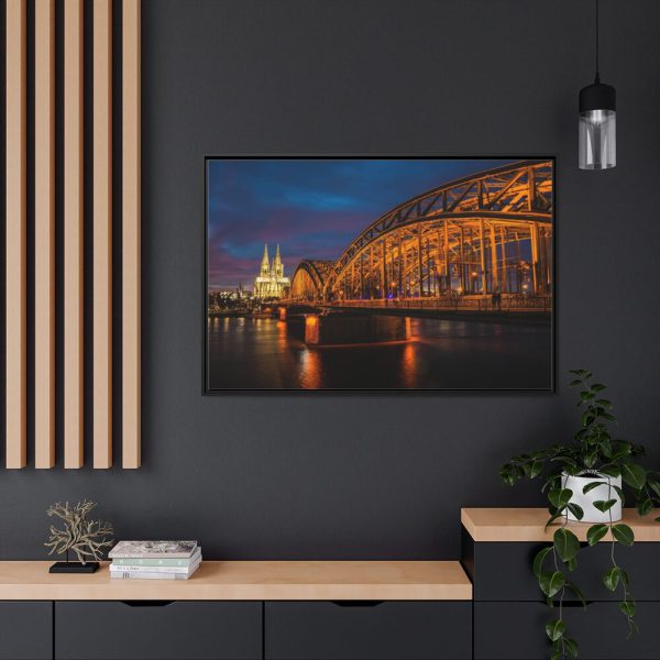 88289-1355.jpg Bridge and Cathedral in the Night Framed Canvas
