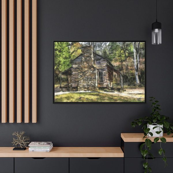 Cabin House Home Woods Framed Canvas