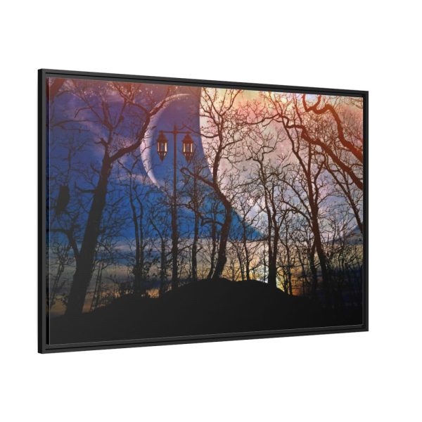 88289-1391.jpg Full Moon and Forest Night Darkness Framed Canvas