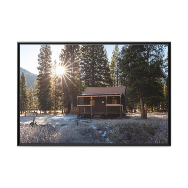 Fall Morning at Elk Tongue Patrol Cabin Framed Canvas