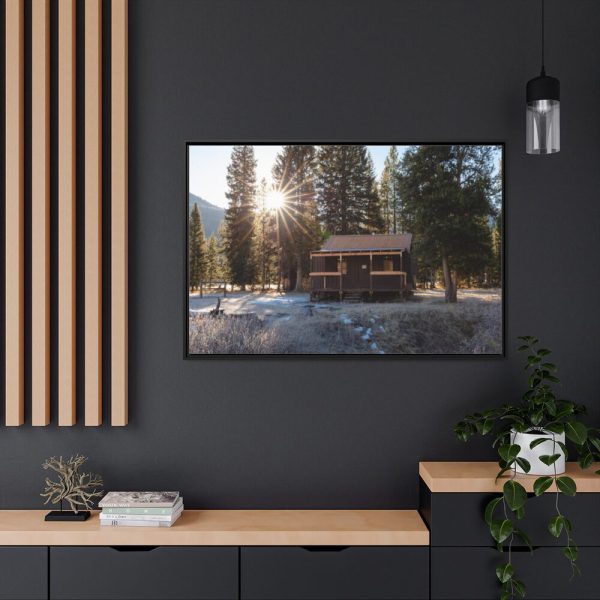 Fall Morning at Elk Tongue Patrol Cabin Framed Canvas