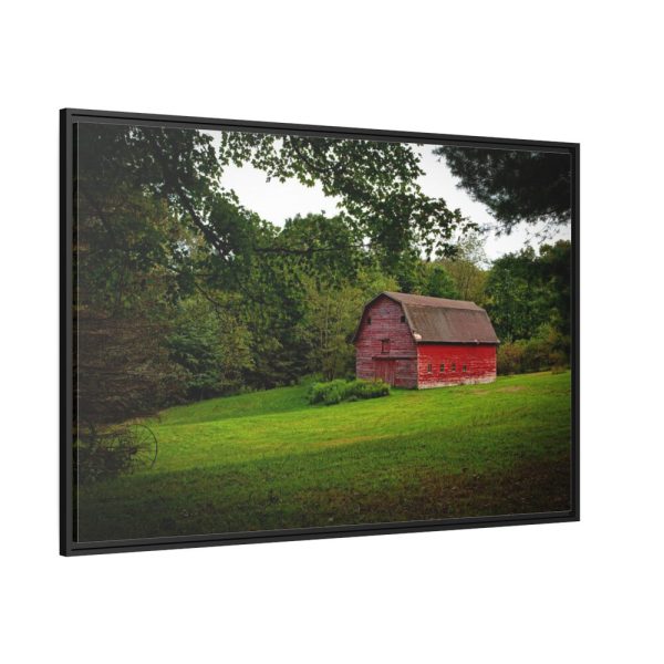 Red Rustic Barn Framed Canvas