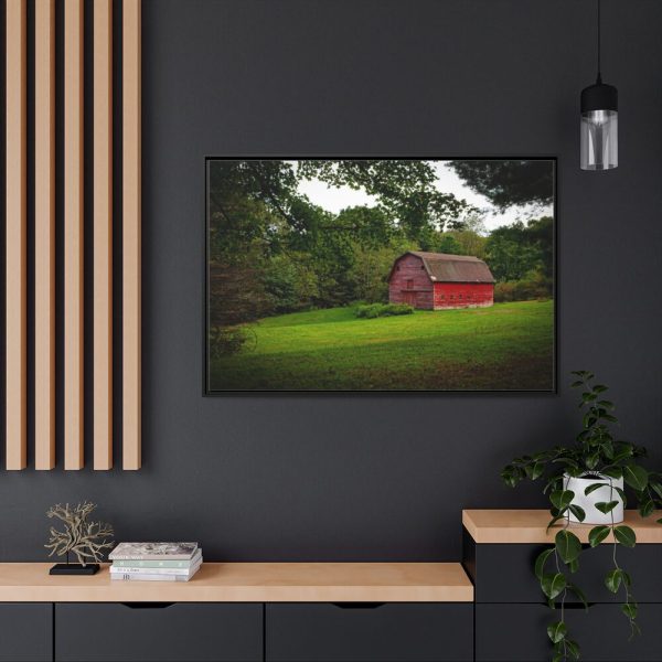 Red Rustic Barn Framed Canvas