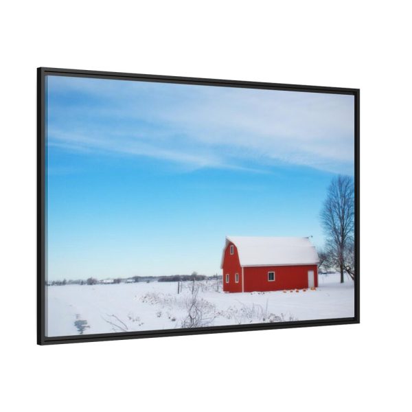88289-1451.jpg Red Barn in the Winter Framed Canvas