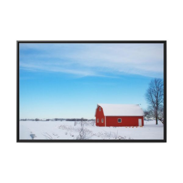 88289-1452.jpg Red Barn in the Winter Framed Canvas