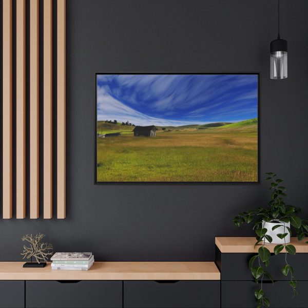 88289-1460.jpg Farmland Hut Cabin Stable Framed Canvas