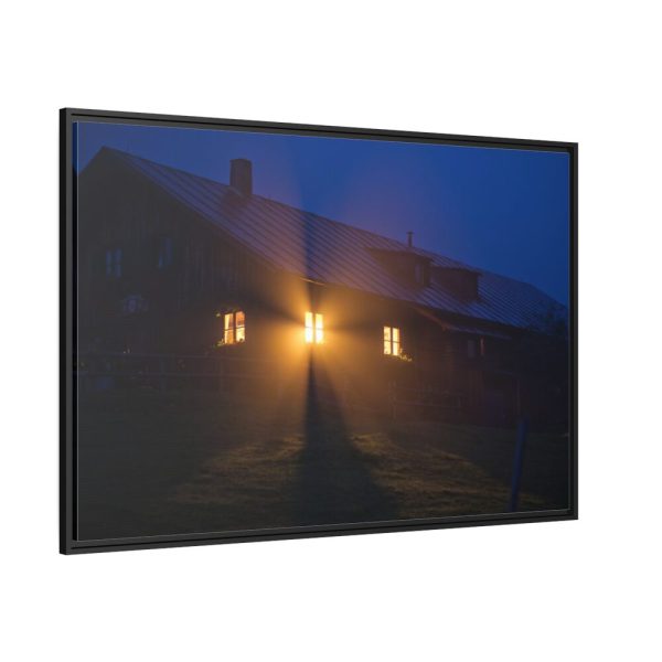 Cabin in the Fog Framed Canvas