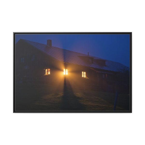 Cabin in the Fog Framed Canvas