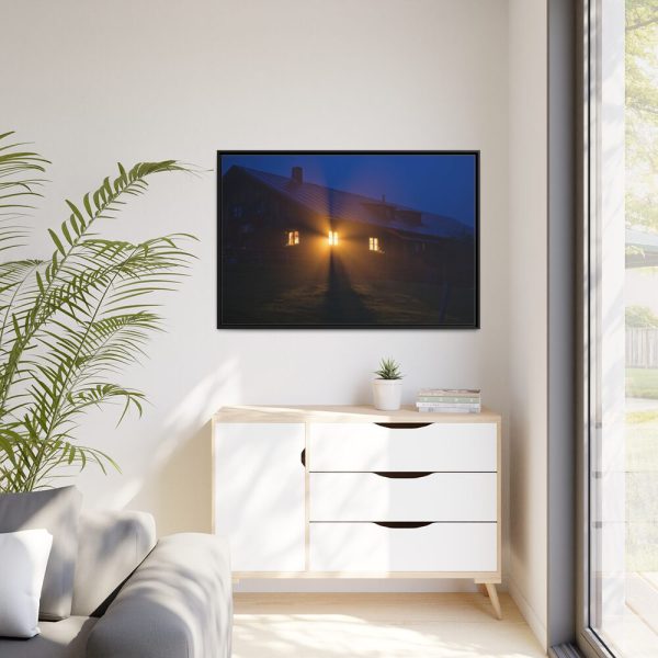 Cabin in the Fog Framed Canvas