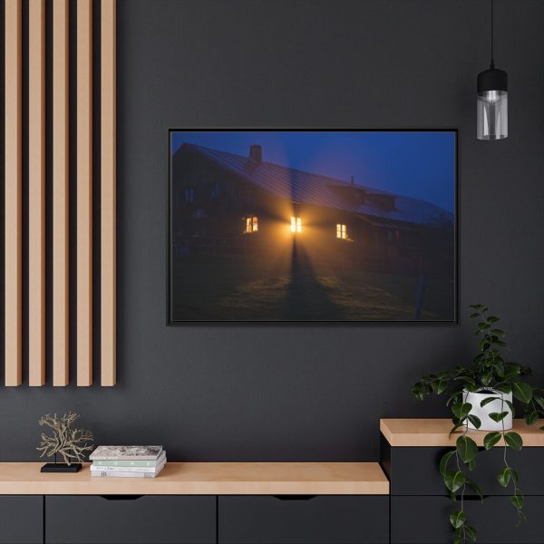 Cabin in the Fog Framed Canvas