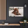 Dog Lying on Snow Framed Canvas