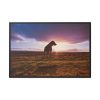 Free Dog at Sunset Framed Canvas