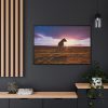 Free Dog at Sunset Framed Canvas