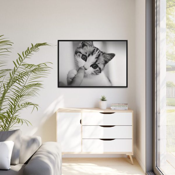 88289-218.jpg Kitten and Finger Framed Canvas