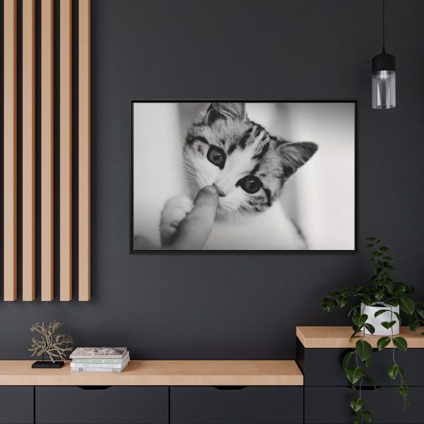 88289-219.jpg Kitten and Finger Framed Canvas