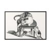 Domestic Cat on a Stool and Three Kittens by Gottfried Mind Framed Canvas
