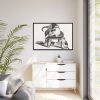 Domestic Cat on a Stool and Three Kittens by Gottfried Mind Framed Canvas