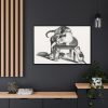 Domestic Cat on a Stool and Three Kittens by Gottfried Mind Framed Canvas