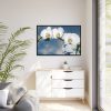 White Flower Framed Canvas