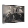 88289-280.jpg Big Elephant with Two Lion Framed Canvas