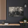 88289-284.jpg Big Elephant with Two Lion Framed Canvas