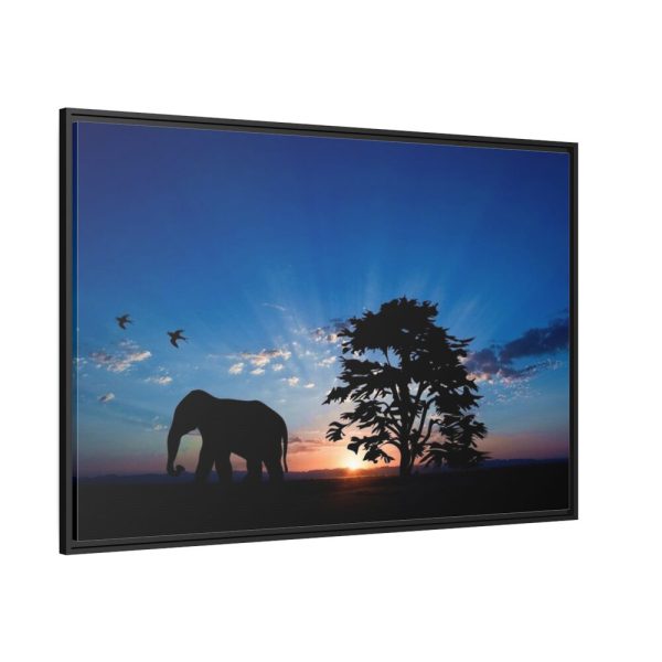 88289-285.jpg Elephant and Sunset Framed Canvas
