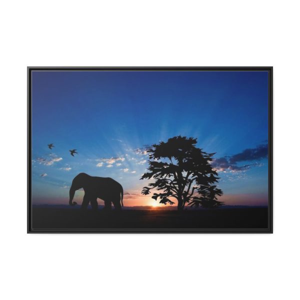 88289-286.jpg Elephant and Sunset Framed Canvas