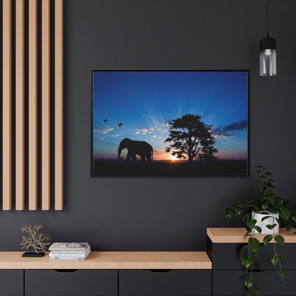 88289-289.jpg Elephant and Sunset Framed Canvas