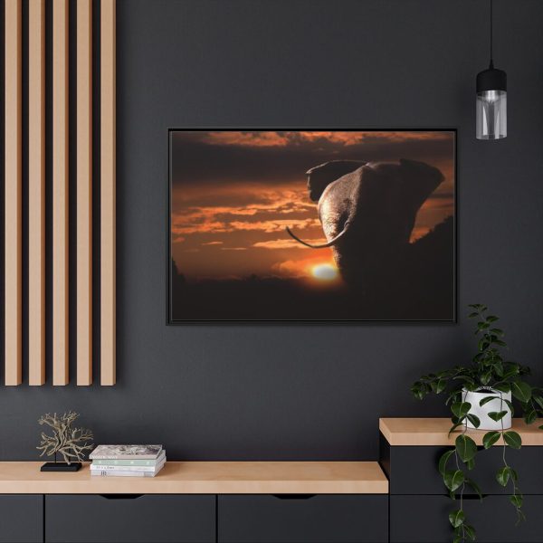 88289-299.jpg Elephant and Yellow Sky Framed Canvas