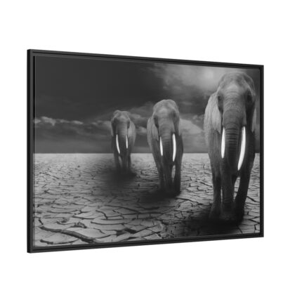 Elephants in Africa, Safari Framed Canvas
