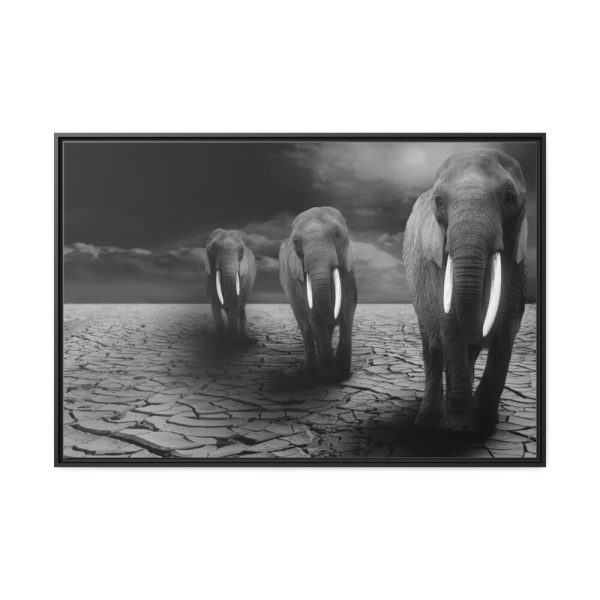 Elephants in Africa, Safari Framed Canvas