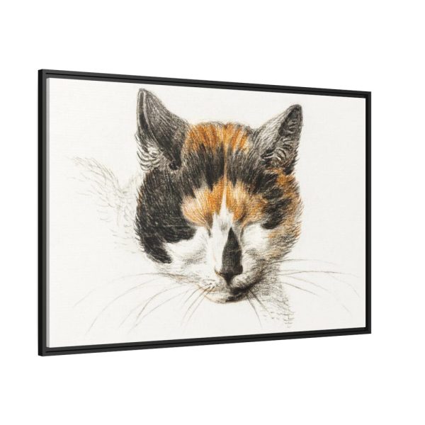 88289-310.jpg Head of a Calico Cat with Closed Eyes by Jean Bernard Framed Canvas