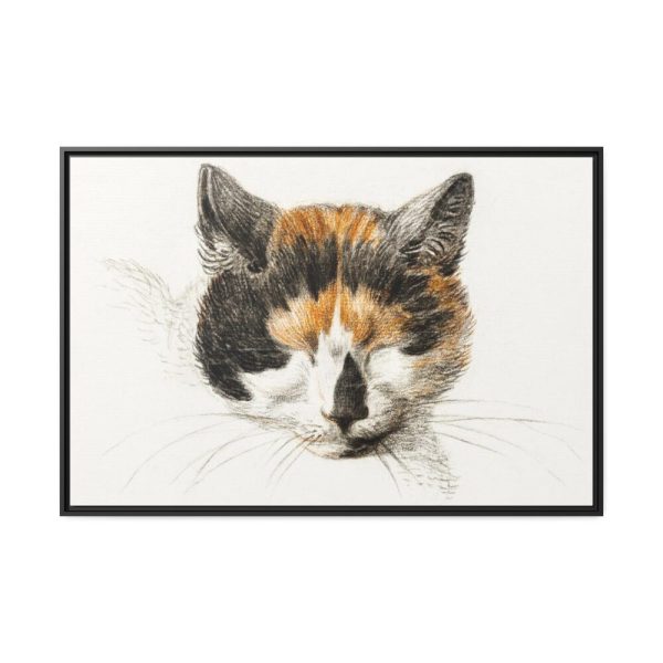 88289-311.jpg Head of a Calico Cat with Closed Eyes by Jean Bernard Framed Canvas