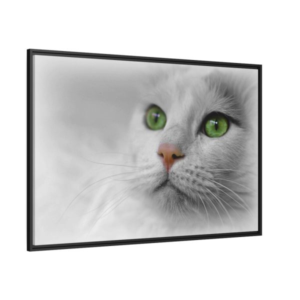 88289-370.jpg Beautiful Cat with Green Eyes Framed Canvas