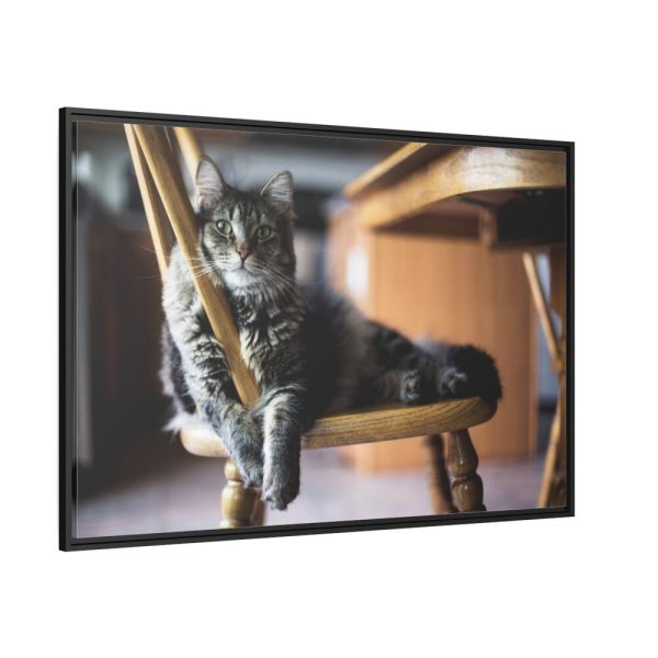 88289-385.jpg Beautiful Cat on Chair Framed Canvas