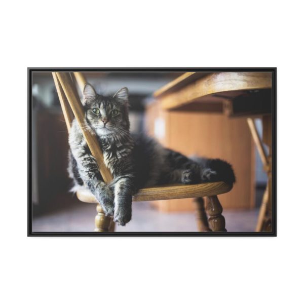 88289-386.jpg Beautiful Cat on Chair Framed Canvas