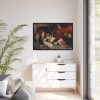 A Couple of Foxhounds with a Terrier by William Barraud Framed Canvas