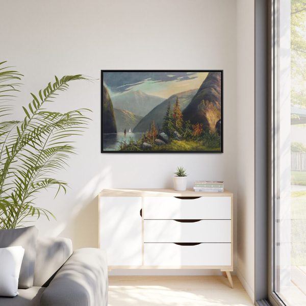 88289-443.jpg Mountain Lake Landscape Framed Canvas