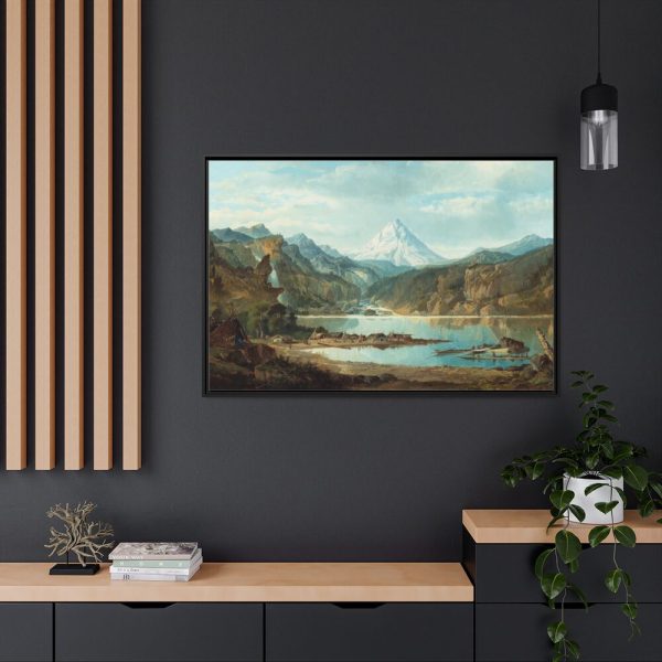 88289-454.jpg Mountain Landscape with Indians by John Mix Stanley Framed Canvas