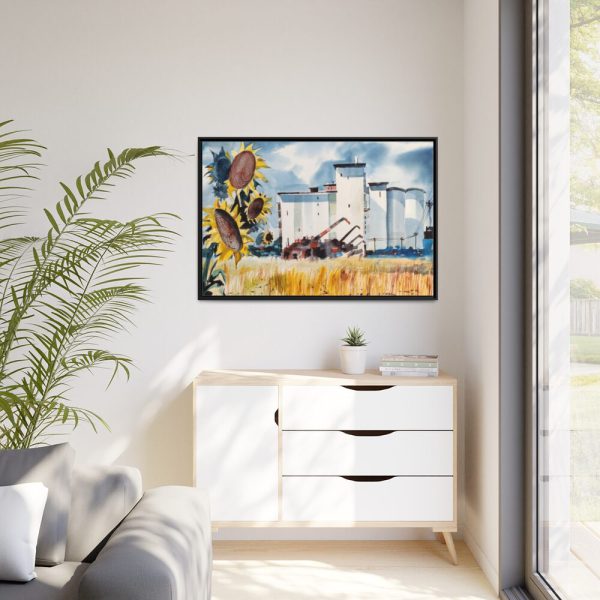88289-473.jpg Grain Elevator, Kansas by Robert Johnson Framed Canvas