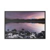 Snowy Mountains Over Lake Framed Canvas