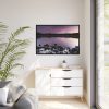 Snowy Mountains Over Lake Framed Canvas