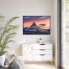 Snowcapped Mountain Peak on a Cloudy Sunrise in Matterhorn Framed Canvas