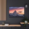 Snowcapped Mountain Peak on a Cloudy Sunrise in Matterhorn Framed Canvas