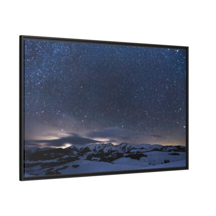 Stars Sprinkled Mountains Framed Canvas