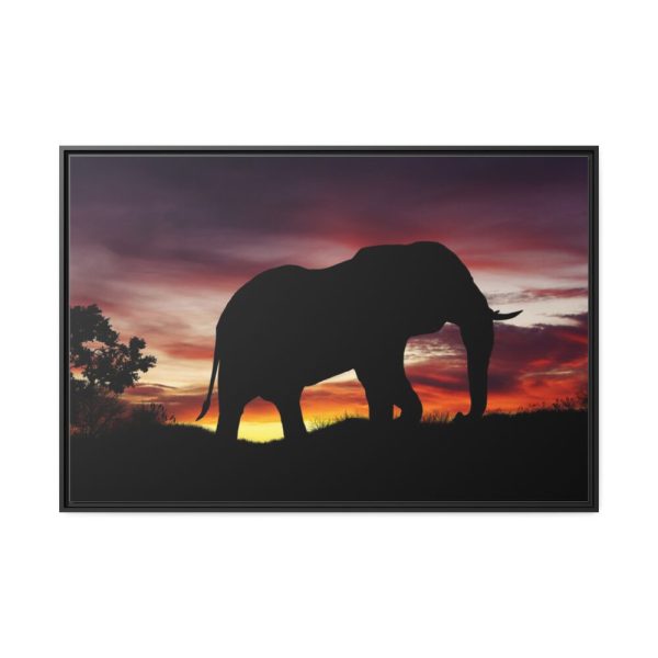 88289-526.jpg Elephant and Sunset in Africa Framed Canvas